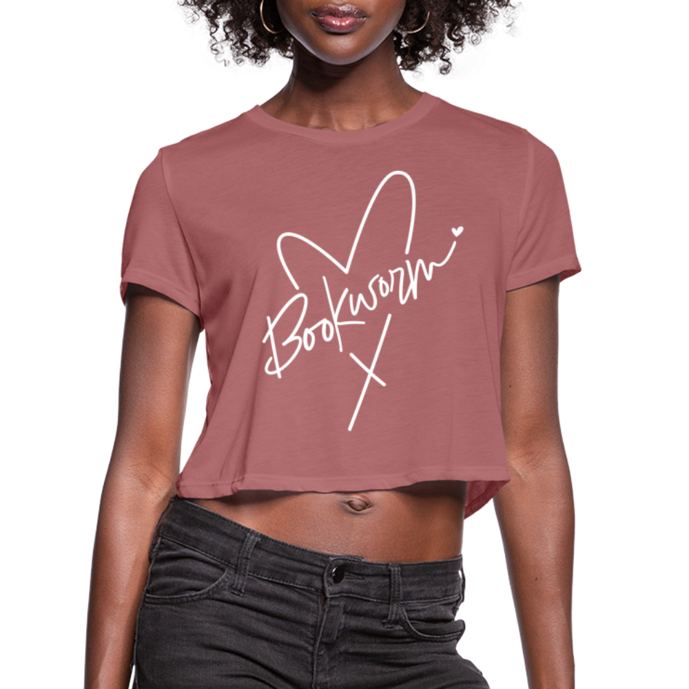 Bookworm : Women's Cropped T-Shirt - mauve