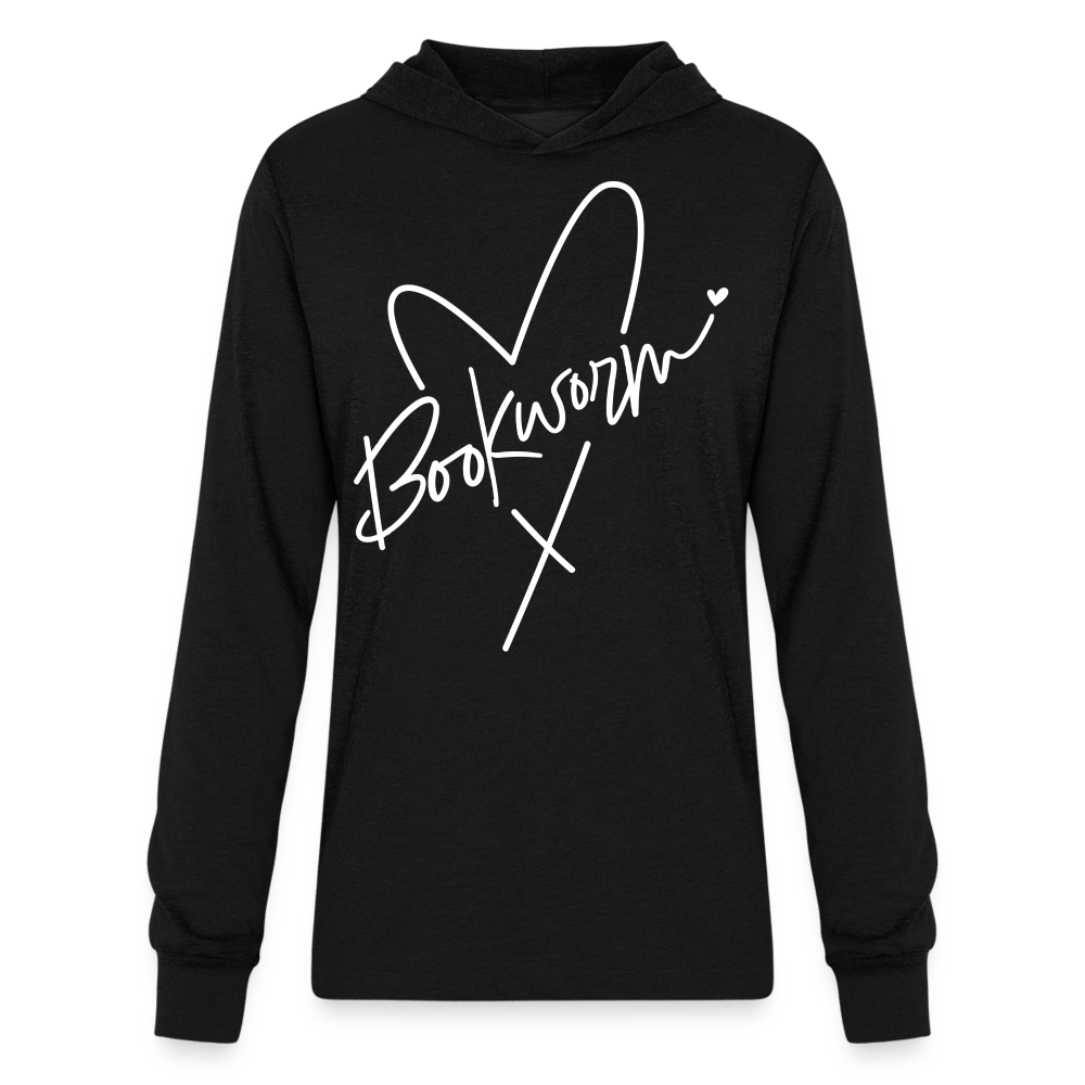 Bookworm : Unisex Long Sleeve Hoodie Shirt - black