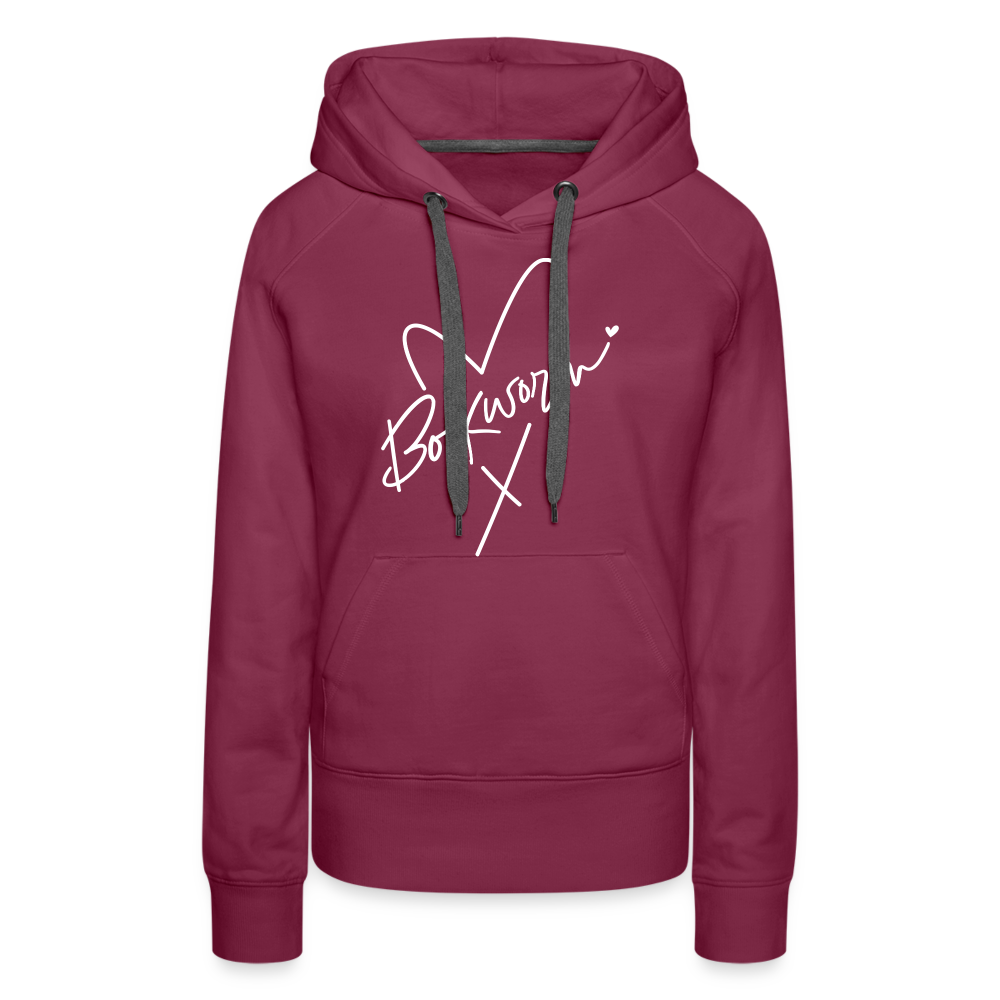 Bookworm : Women’s Premium Hoodie - burgundy