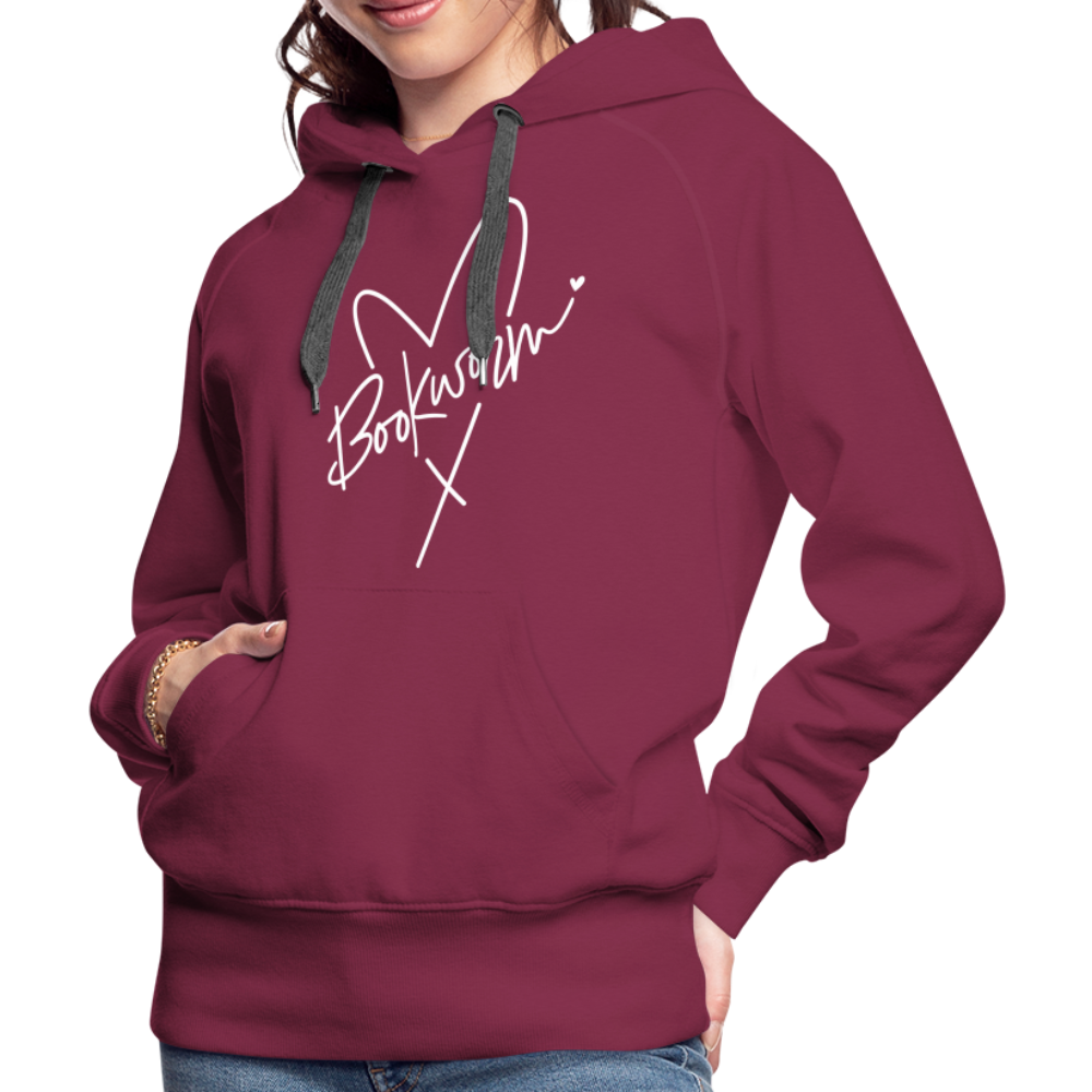 Bookworm : Women’s Premium Hoodie - burgundy