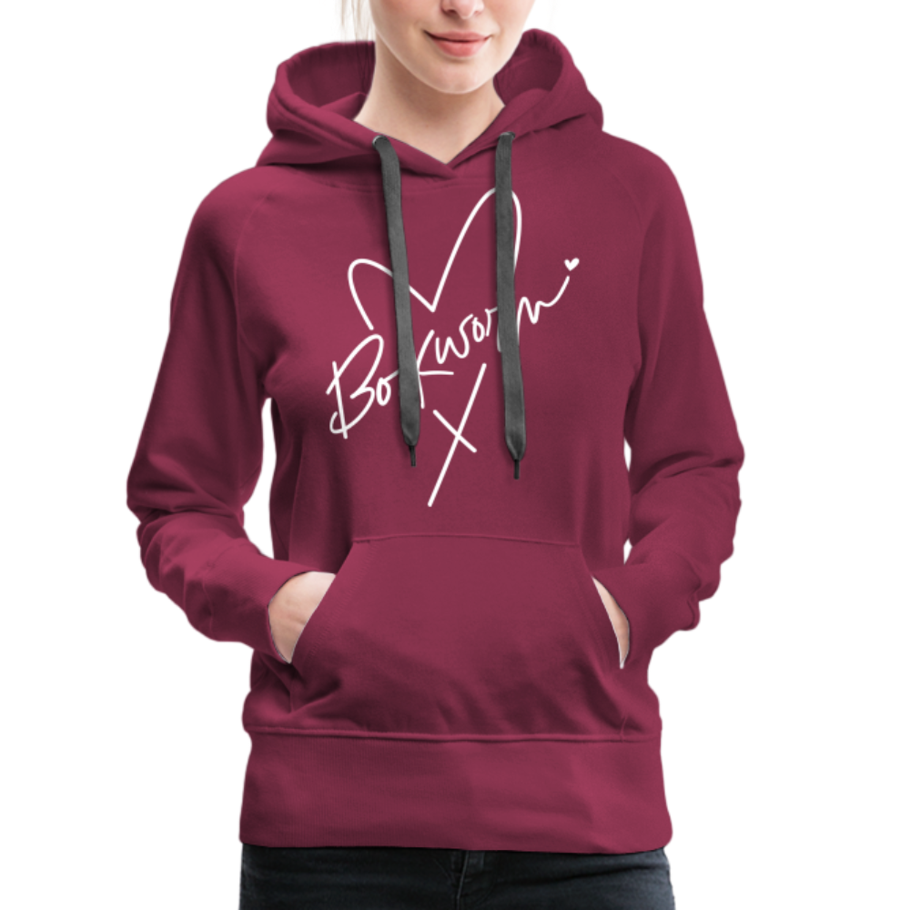 Bookworm : Women’s Premium Hoodie - burgundy
