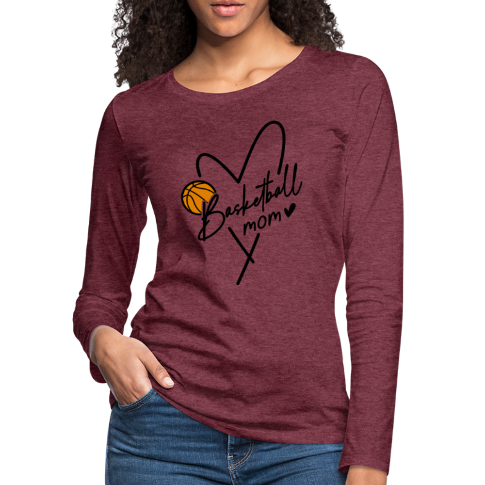 Basketball Mom : Women's Premium Long Sleeve T-Shirt Color: white