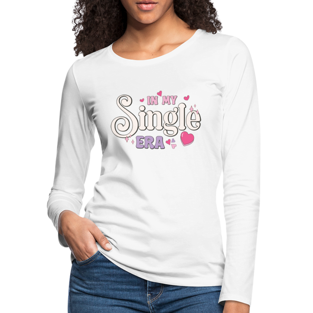 In My Single Era : Women's Premium Long Sleeve T-Shirt - white