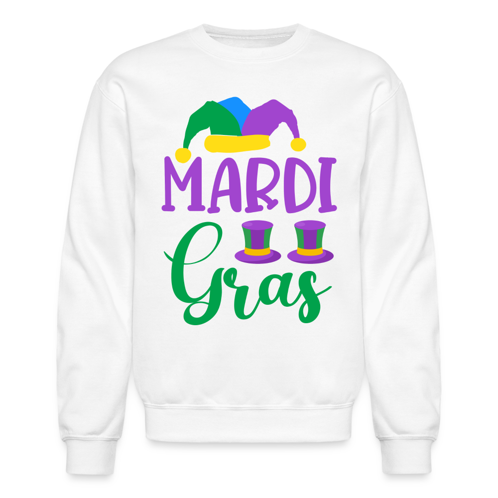 Mardi Gras Sweatshirt Color: white