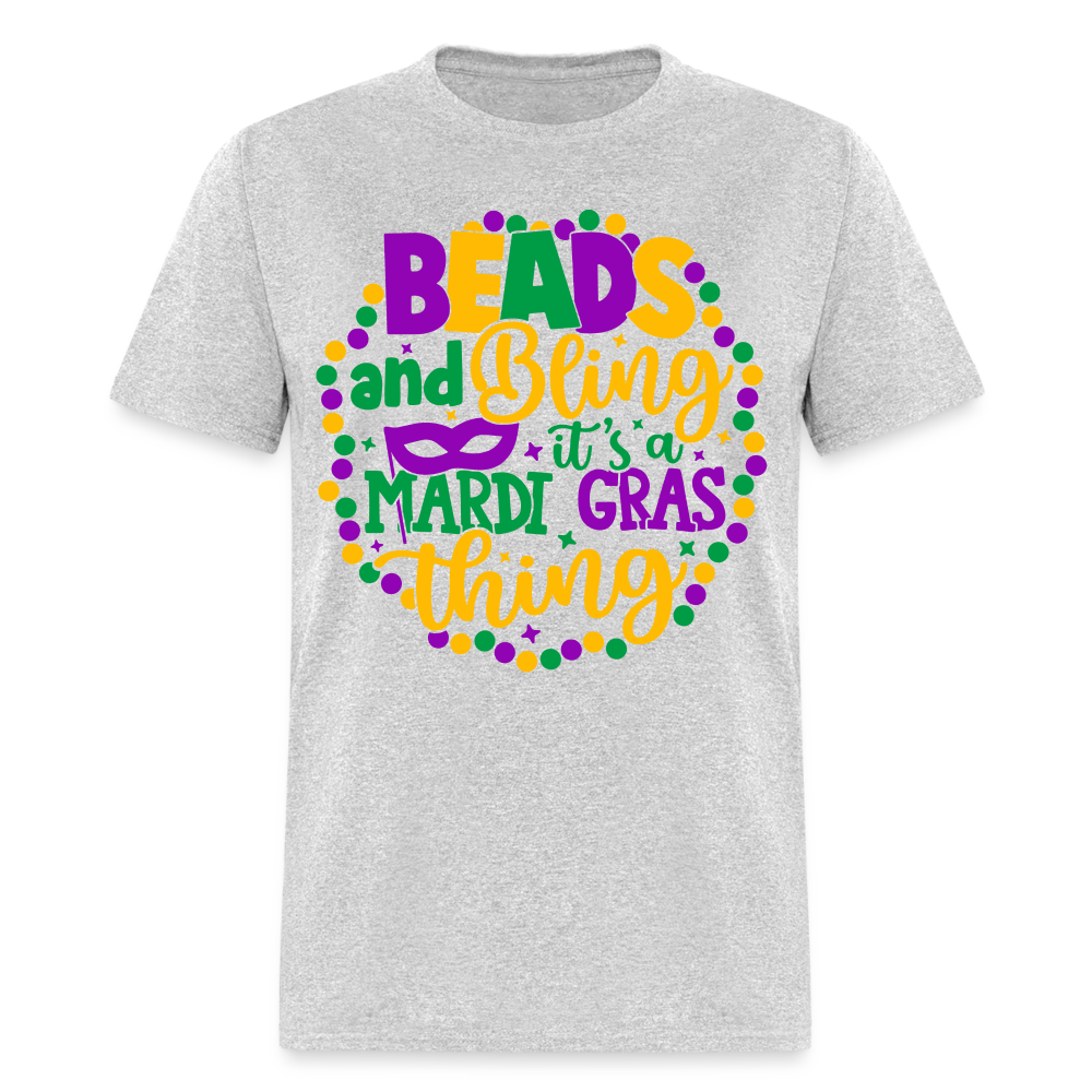 Beads and Bling It's A Mardi Gras Thing T-Shirt - heather gray