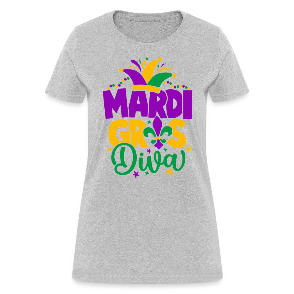 Mardi Gras Diva : Women's T-Shirt - heather gray
