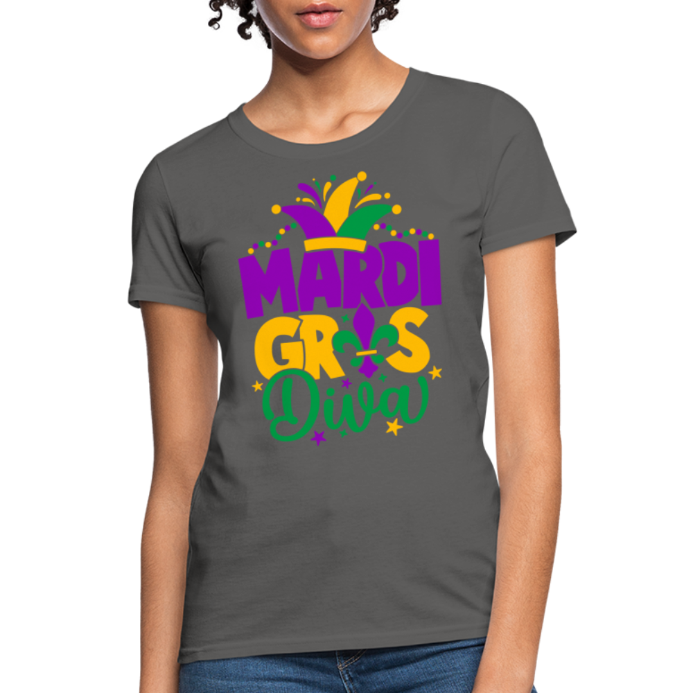 Mardi Gras Diva : Women's T-Shirt - charcoal