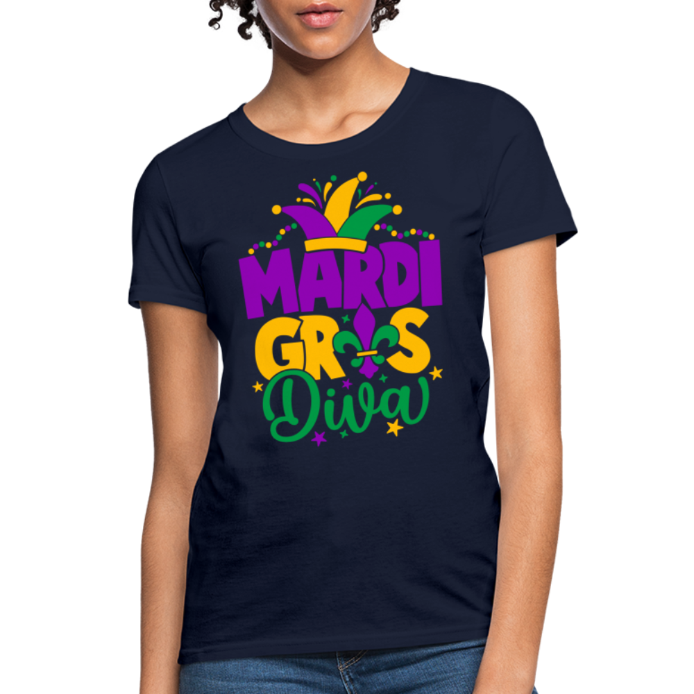Mardi Gras Diva : Women's T-Shirt - navy