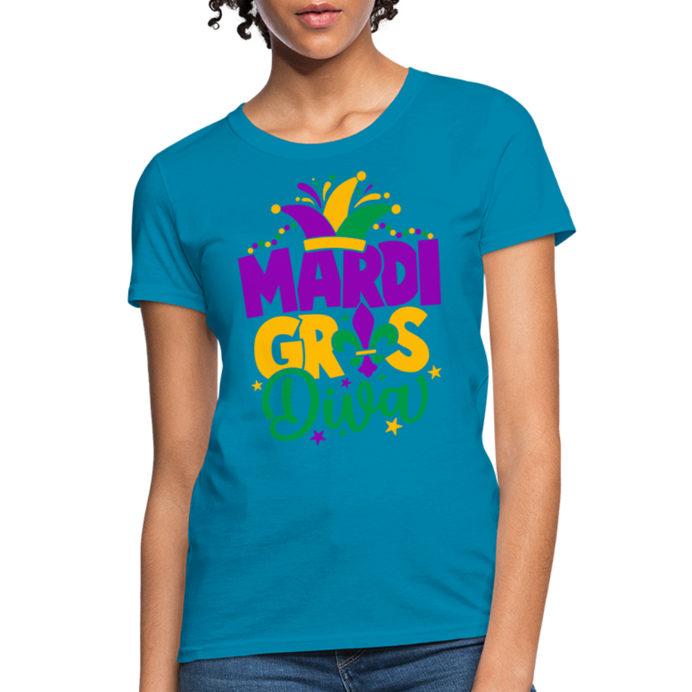 Mardi Gras Diva : Women's T-Shirt - turquoise