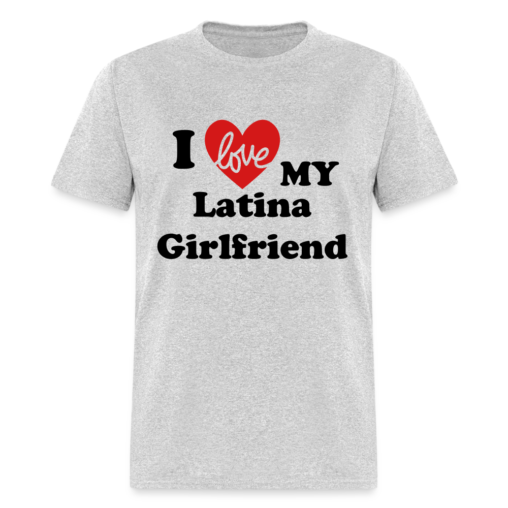 I Love My Latina Girlfriend T-Shirt (Personalize) - heather gray