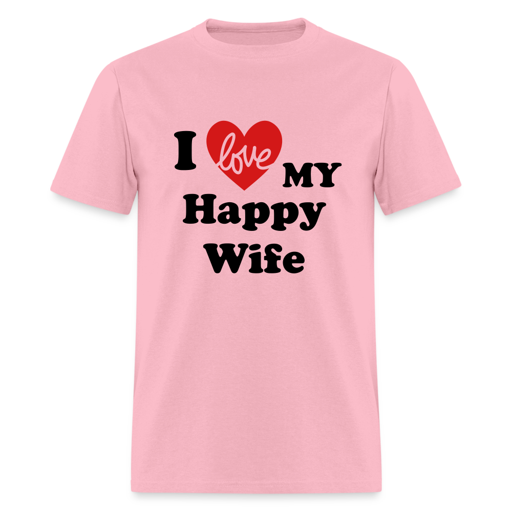 I Love My Happy Wife T-Shirt (Personalize) - pink