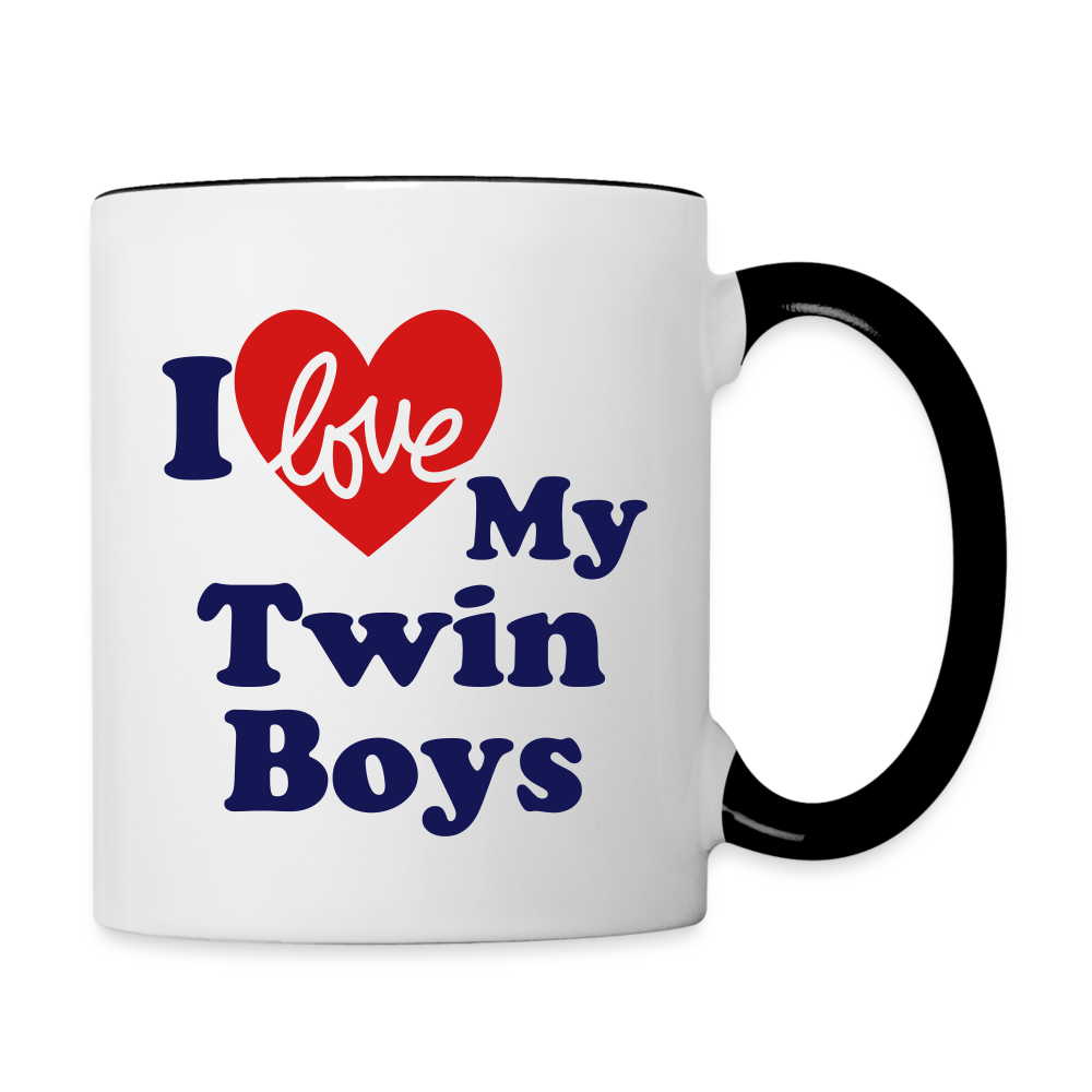 I Love My Twin Boys : Coffee Mug Color: white/black