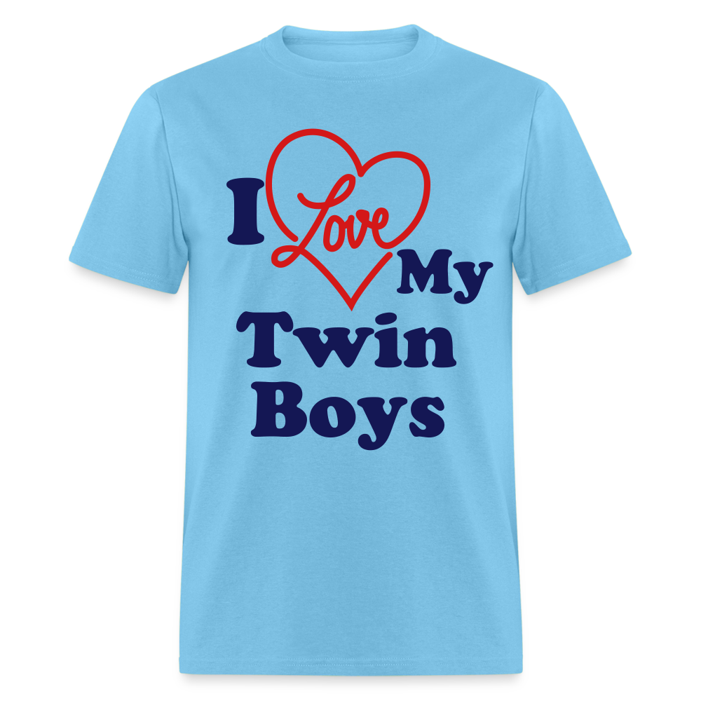 I Love My Twin Boys T-Shirt - aquatic blue