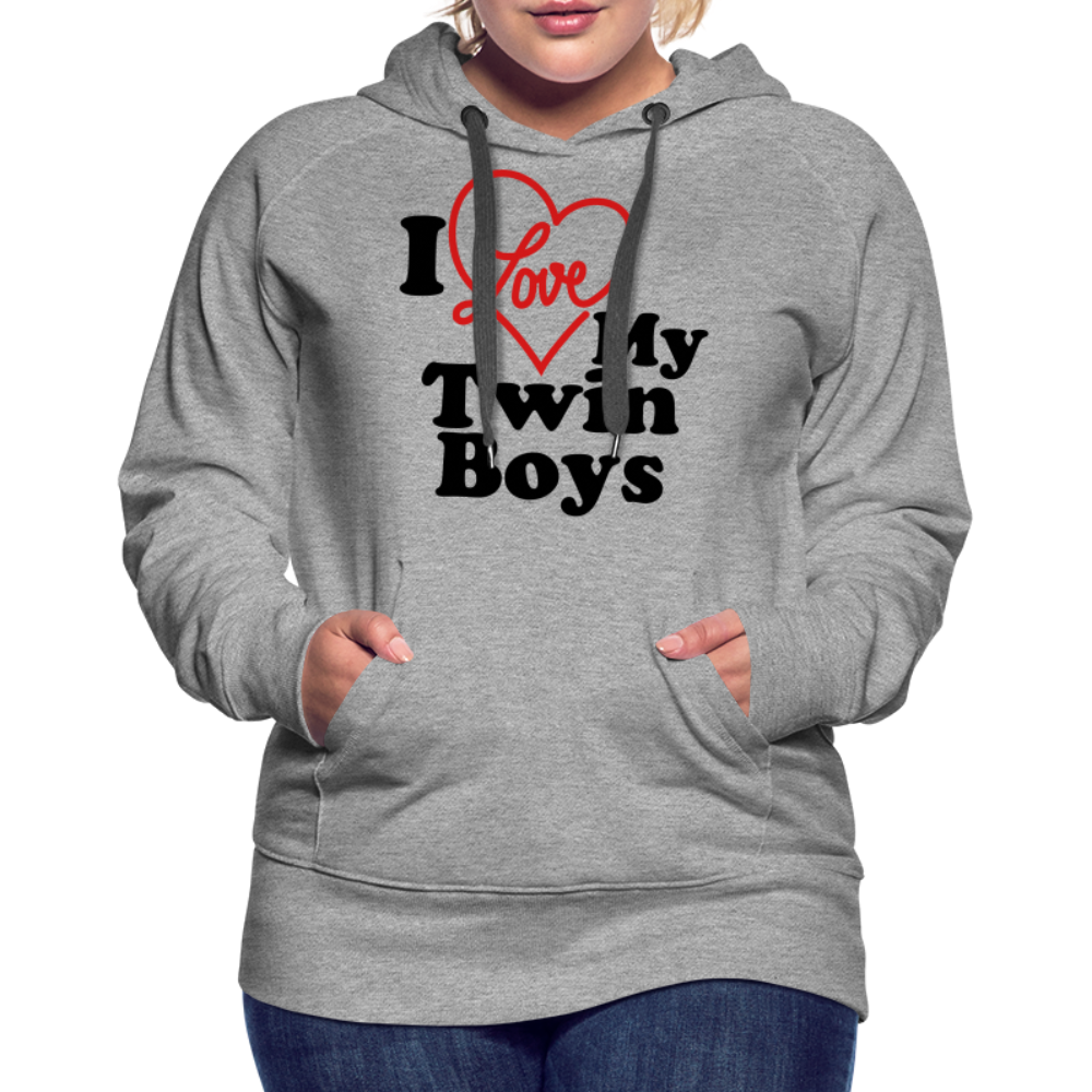 I Love My Twin Boys : Women’s Premium Hoodie - heather grey