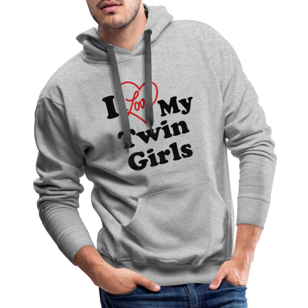 I Love My Twin Girls : Men’s Premium Hoodie Color: white
