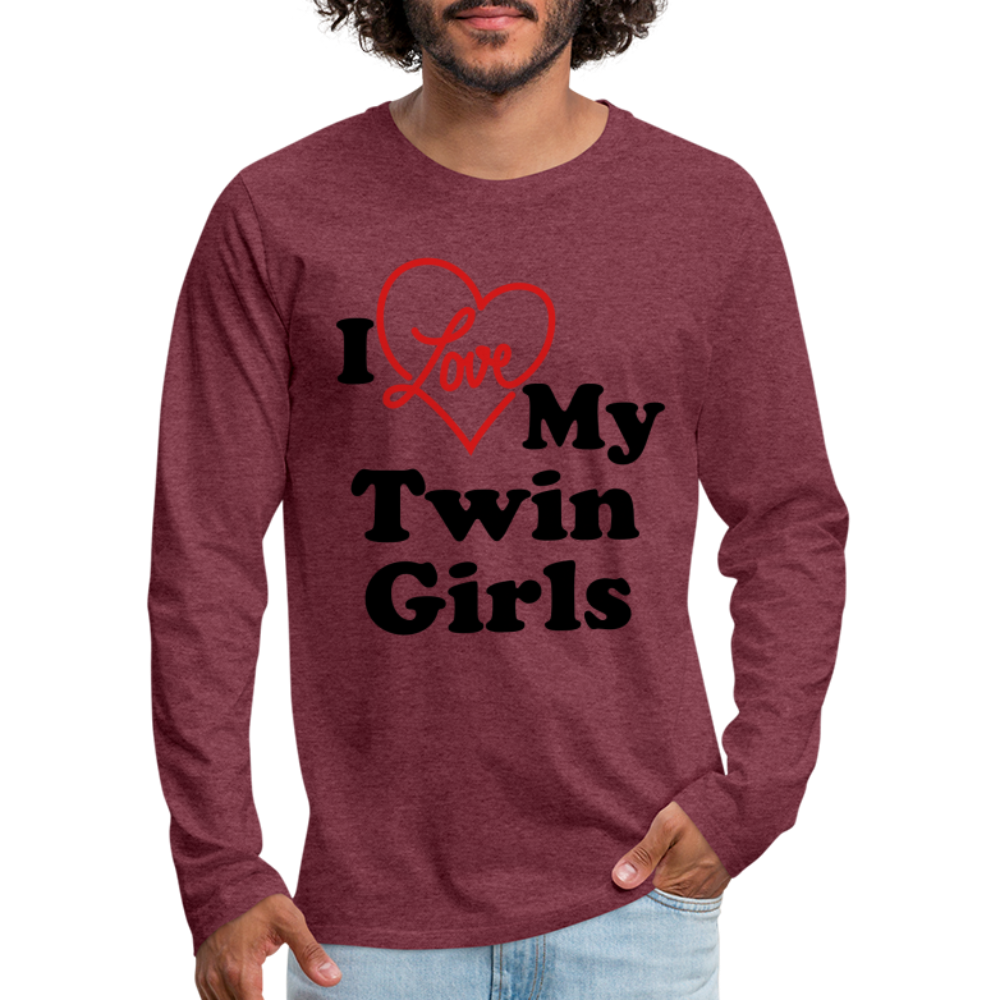 I Love My Twin Girls : Men's Premium Long Sleeve T-Shirt Color: white