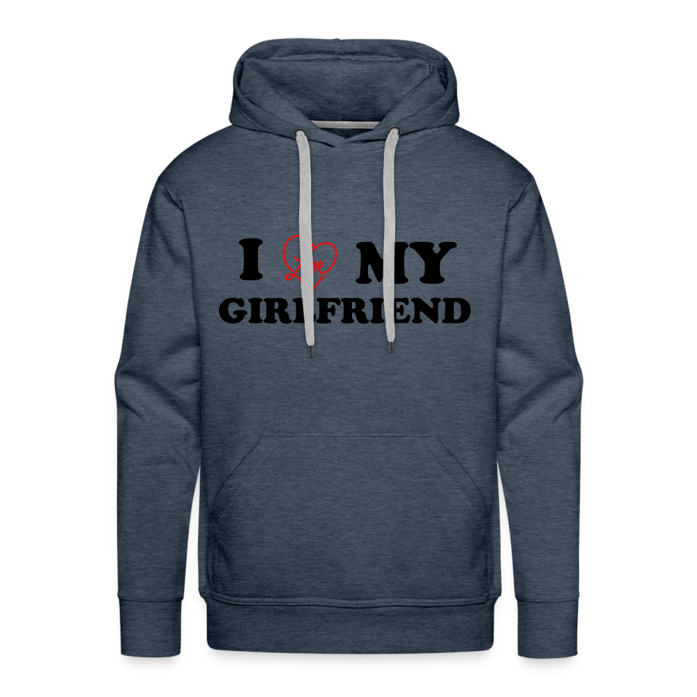 I Love My Girlfriend : Men’s Premium Hoodie Color: white