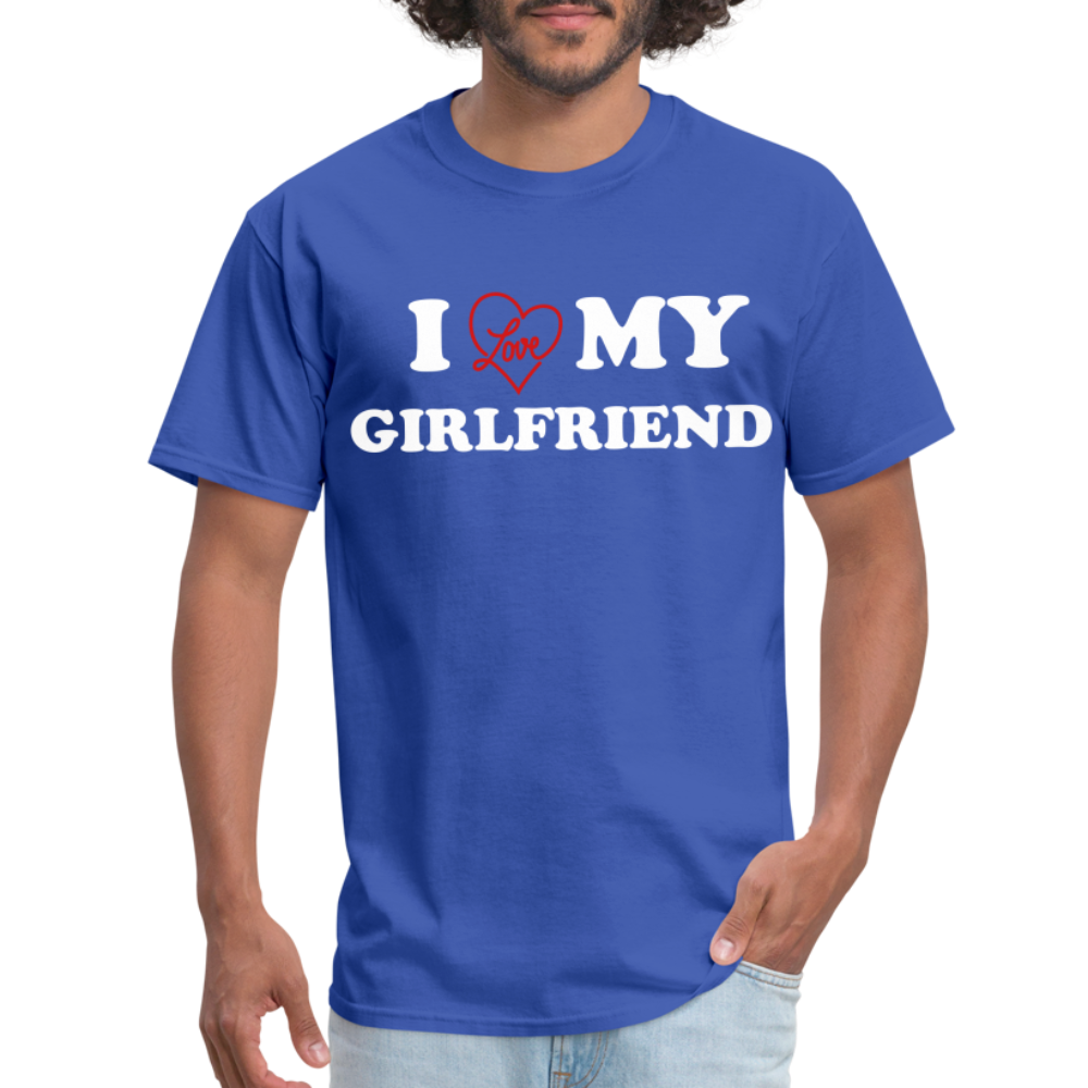 I Love My Girlfriend (in White Letters) T-Shirt Color: black