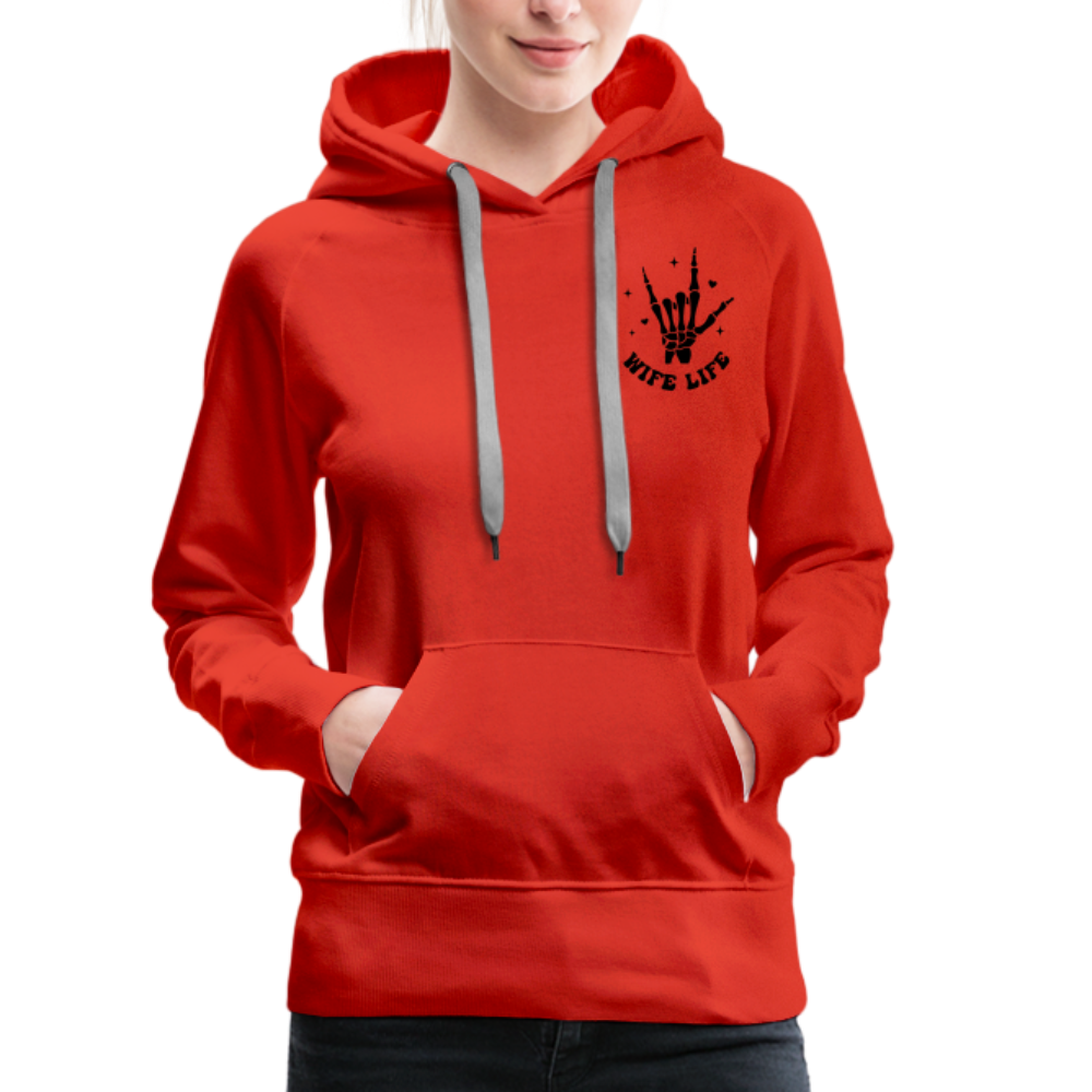 Wife Life - I Love My Husband Premium Hoodie (Black Letters) - red