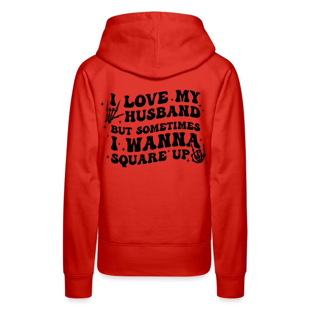 Wife Life - I Love My Husband Premium Hoodie (Black Letters) - red
