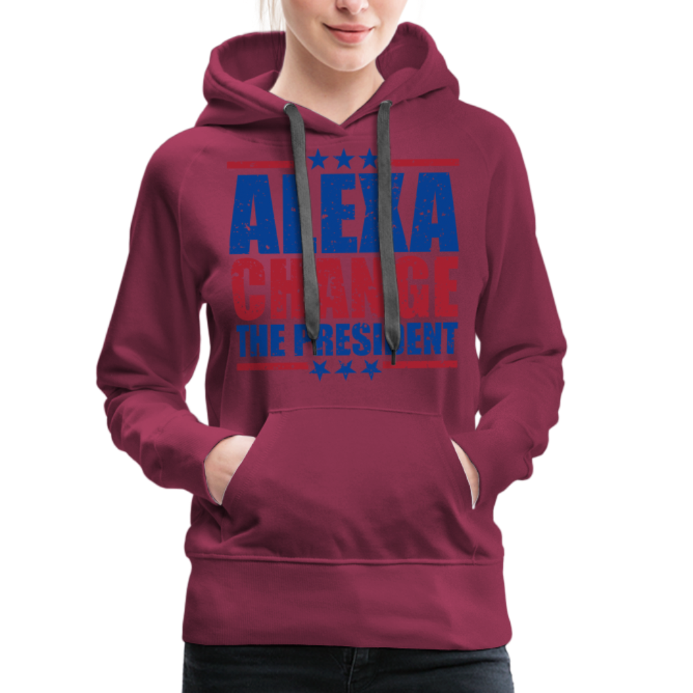 Alexa Change the President Men's Women’s Premium Hoodie - burgundy