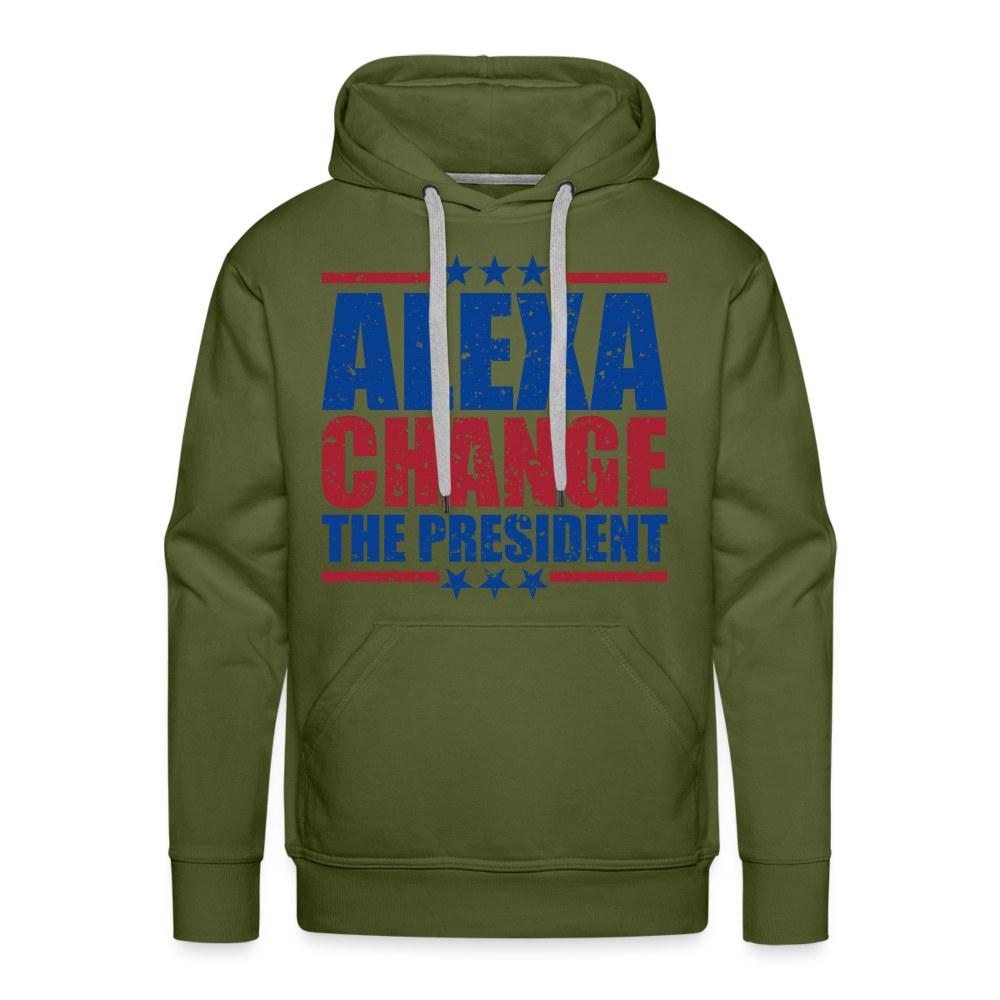 Alexa Change the President Men's Men’s Premium Hoodie - olive green
