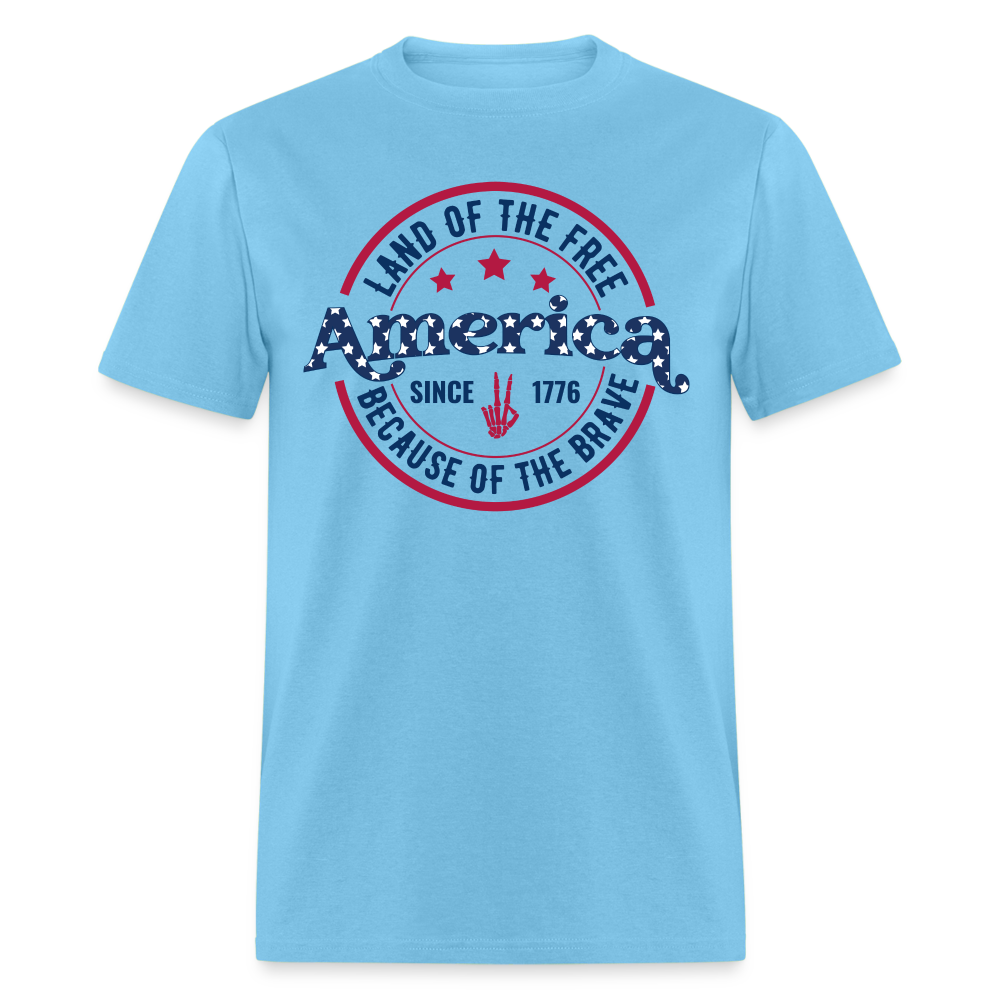 American Land Of The 1776 T-Shirt - aquatic blue