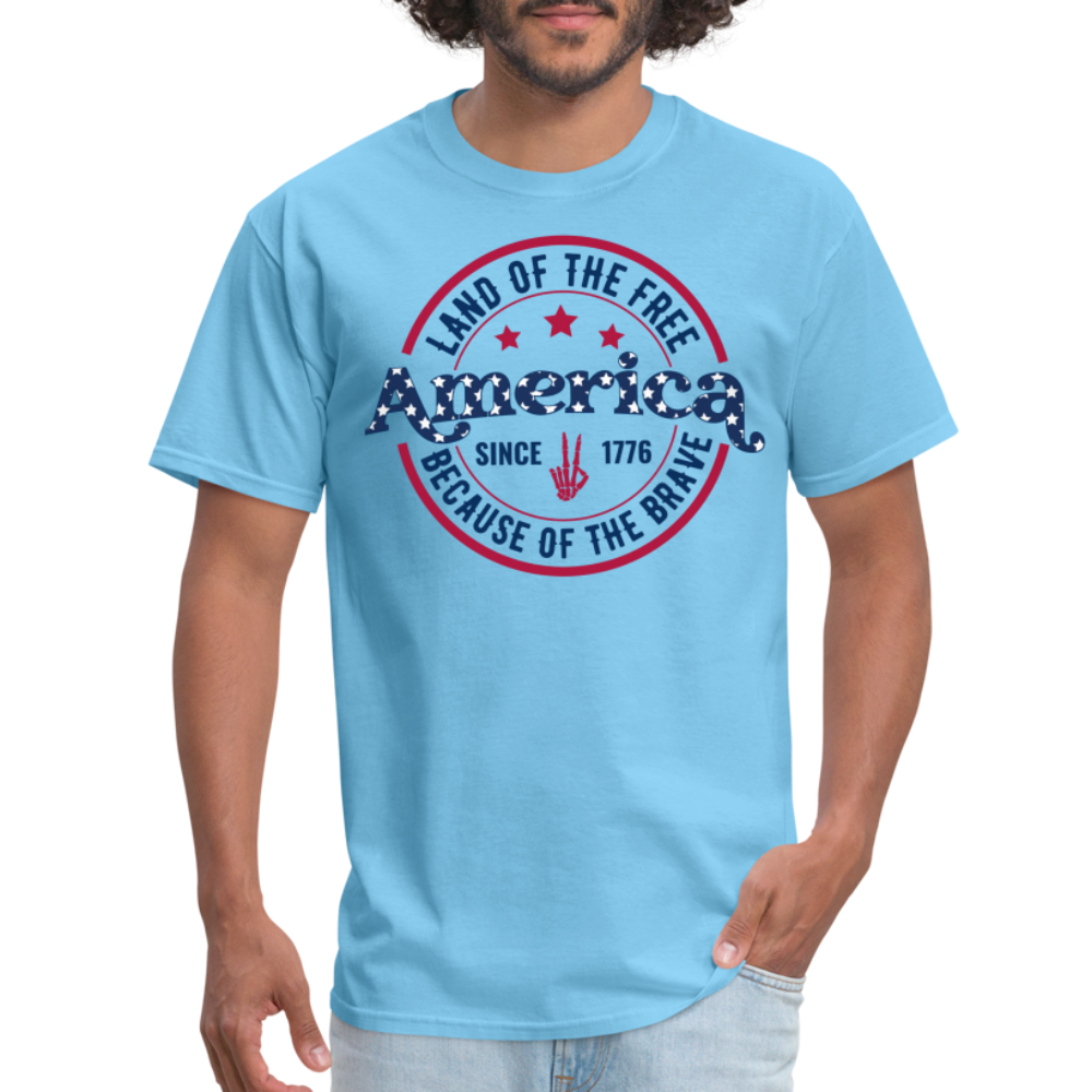 American Land Of The 1776 T-Shirt - aquatic blue