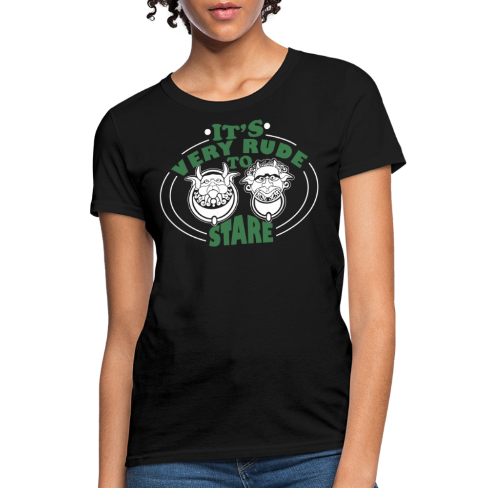 It's Very Rude To Stare Women's T-Shirt (Knockers) - black