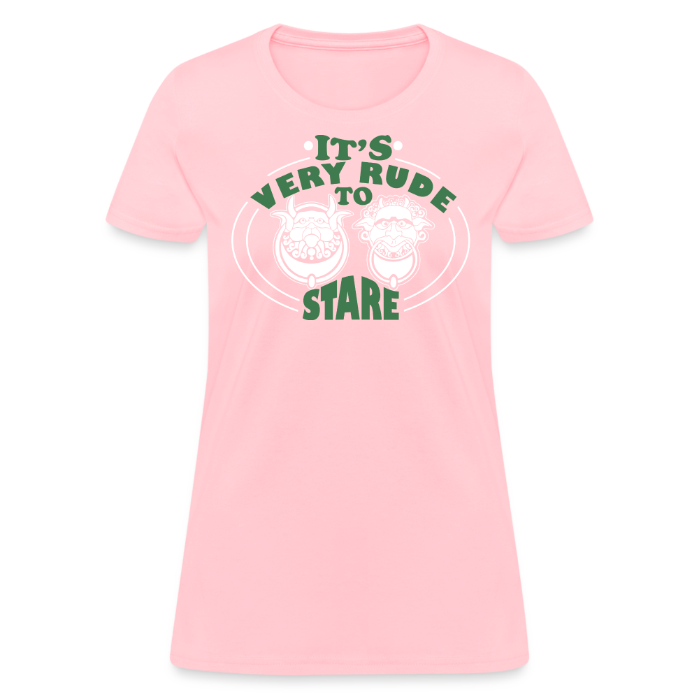 It's Very Rude To Stare Women's T-Shirt (Knockers) - pink