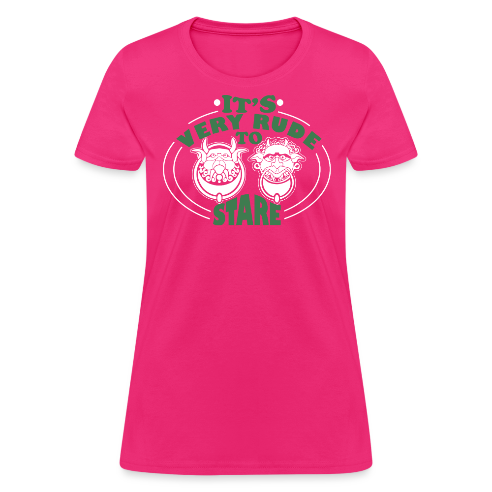 It's Very Rude To Stare Women's T-Shirt (Knockers) - fuchsia