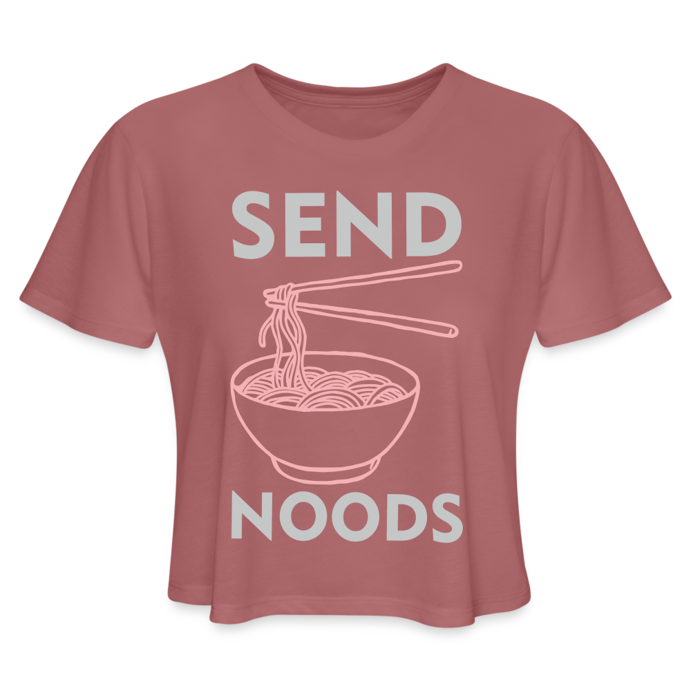 Send Noods Cropped Top T-Shirt - mauve