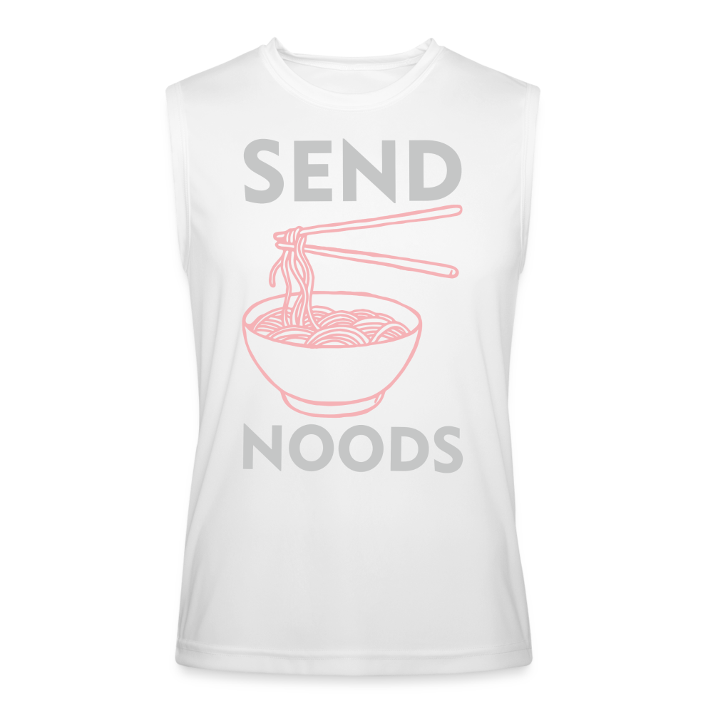 Send Noods Men’s Performance Sleeveless Shirt (Send Nudes) Color: white