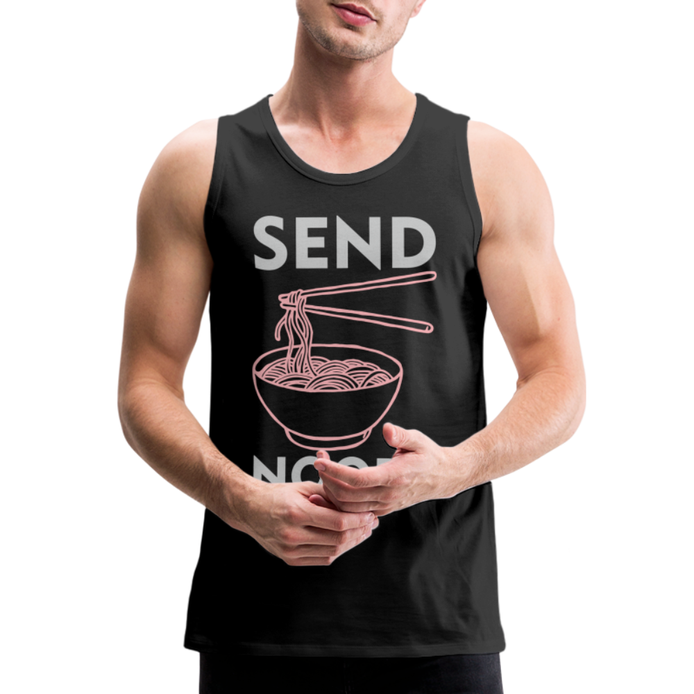 Send Noods Men’s Premium Tank Top (Send Nudes) Color: black