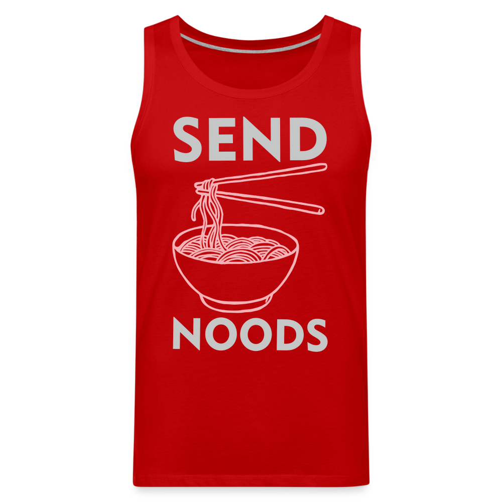 Send Noods Men’s Premium Tank Top (Send Nudes) Color: red