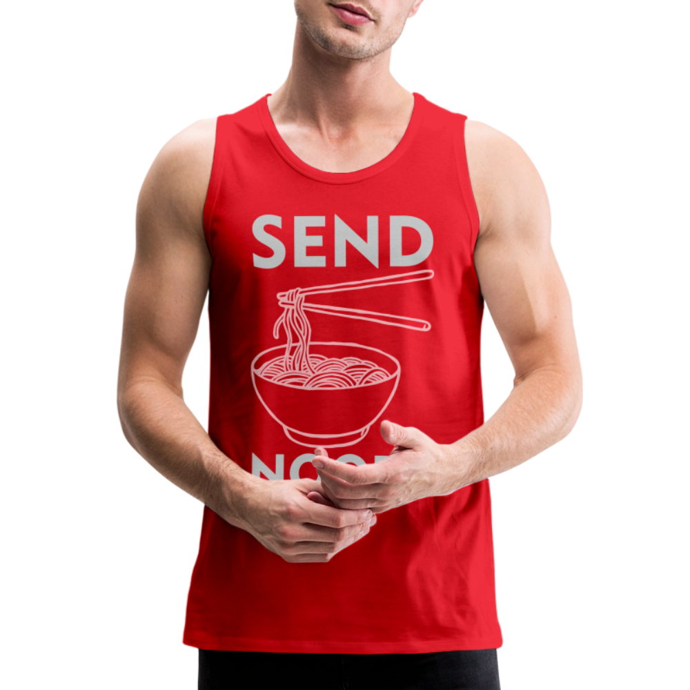 Send Noods Men’s Premium Tank Top (Send Nudes) Color: black