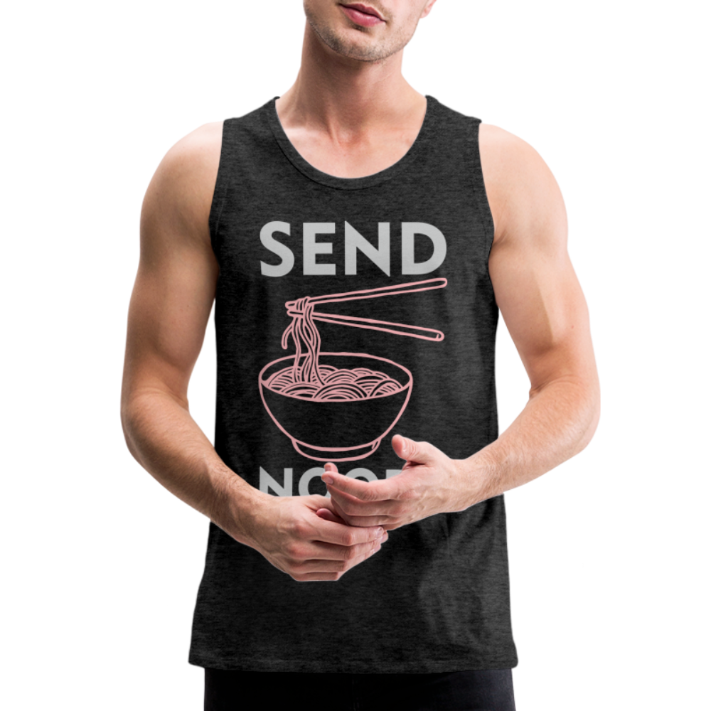 Send Noods Men’s Premium Tank Top (Send Nudes) Color: black