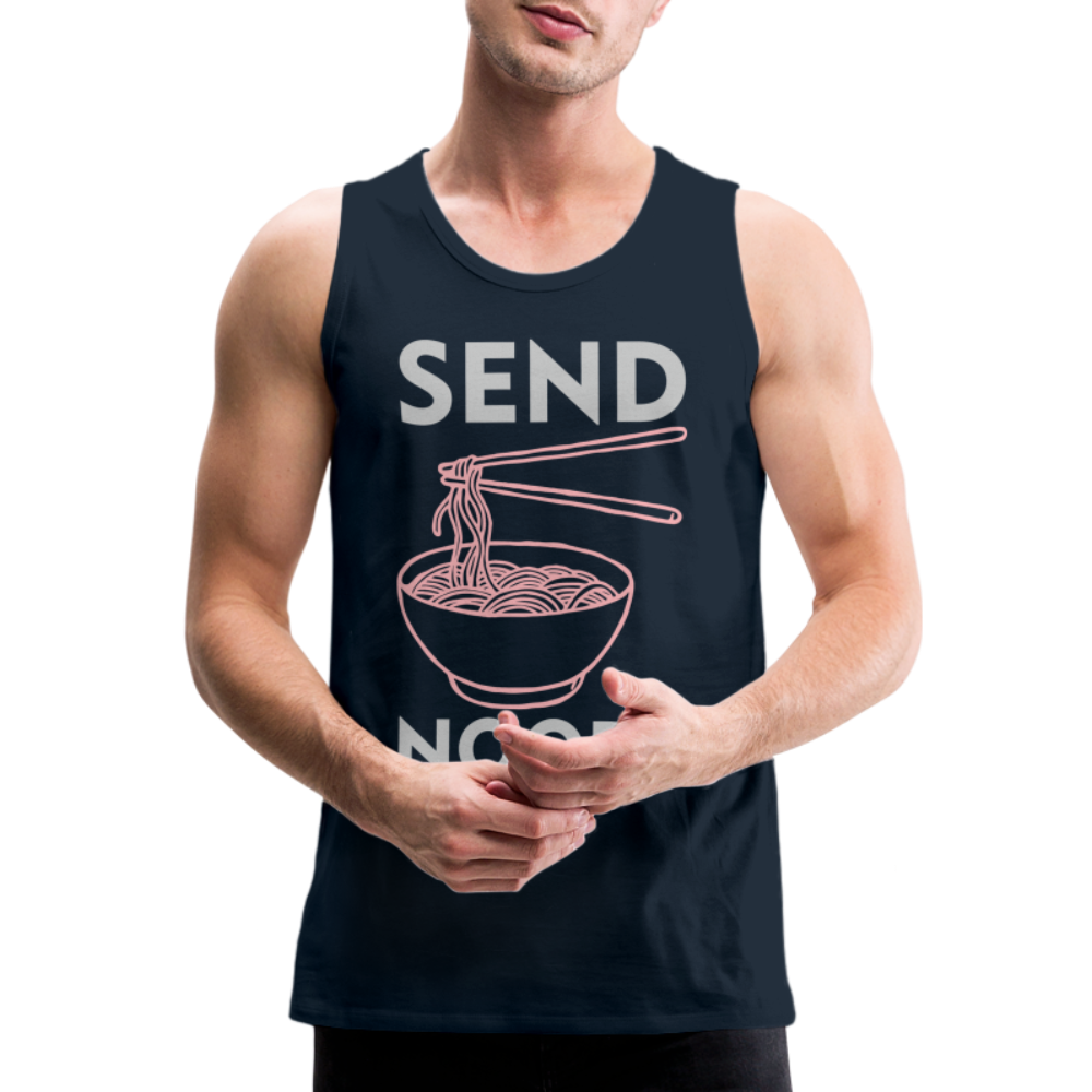 Send Noods Men’s Premium Tank Top (Send Nudes) Color: black