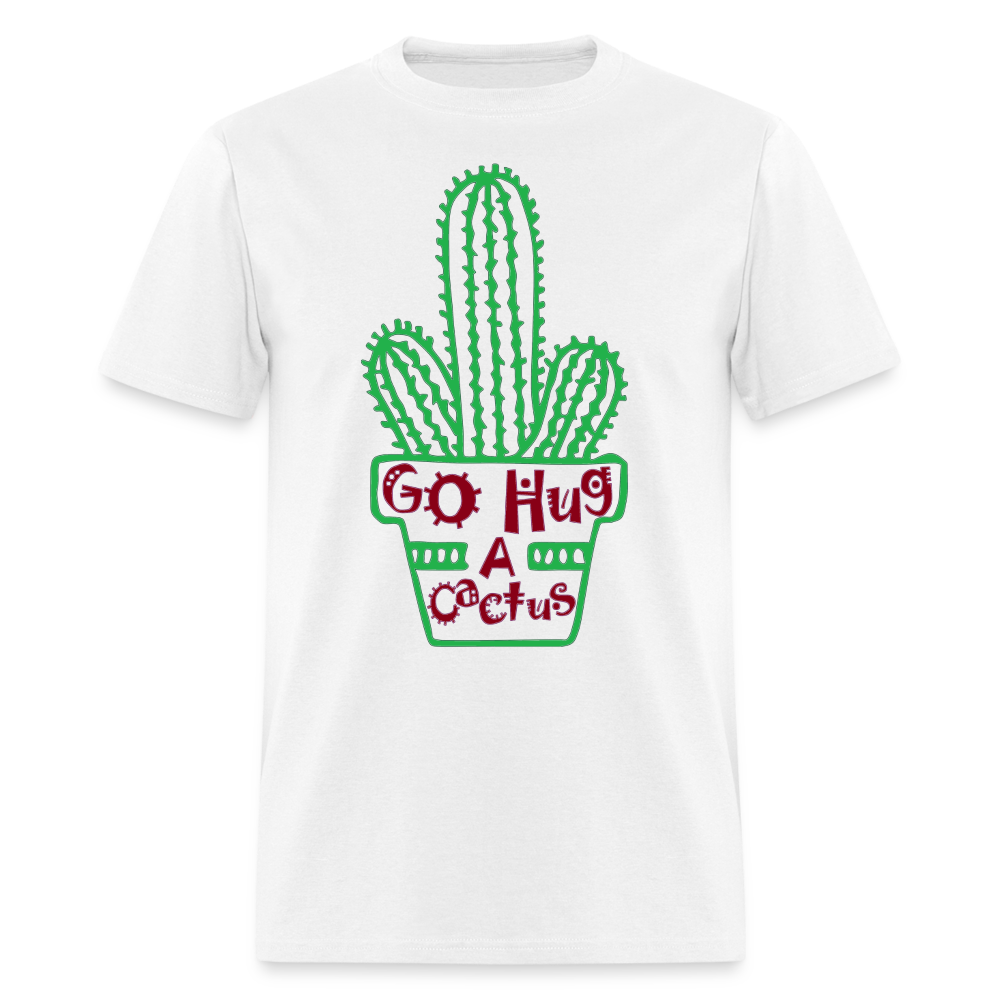 Go Hug A Cactus T-Shirt - white
