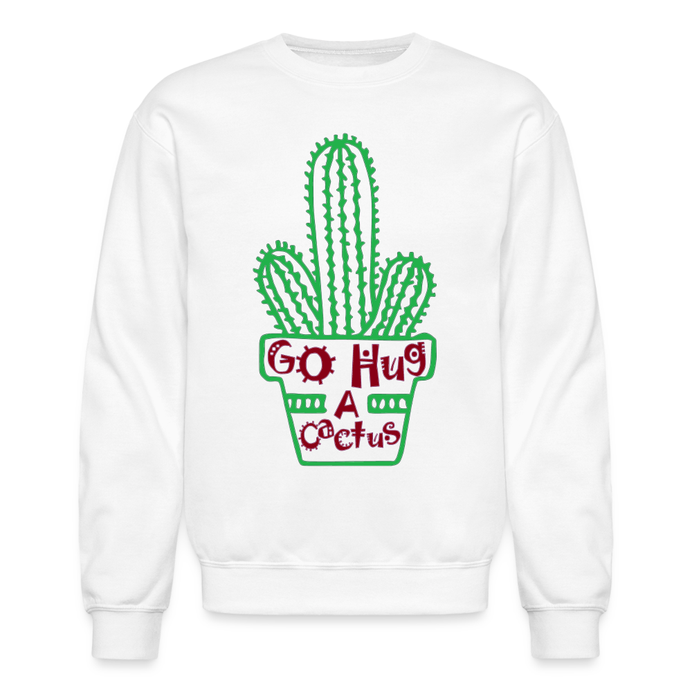 Go Hug A Cactus Sweatshirt - white