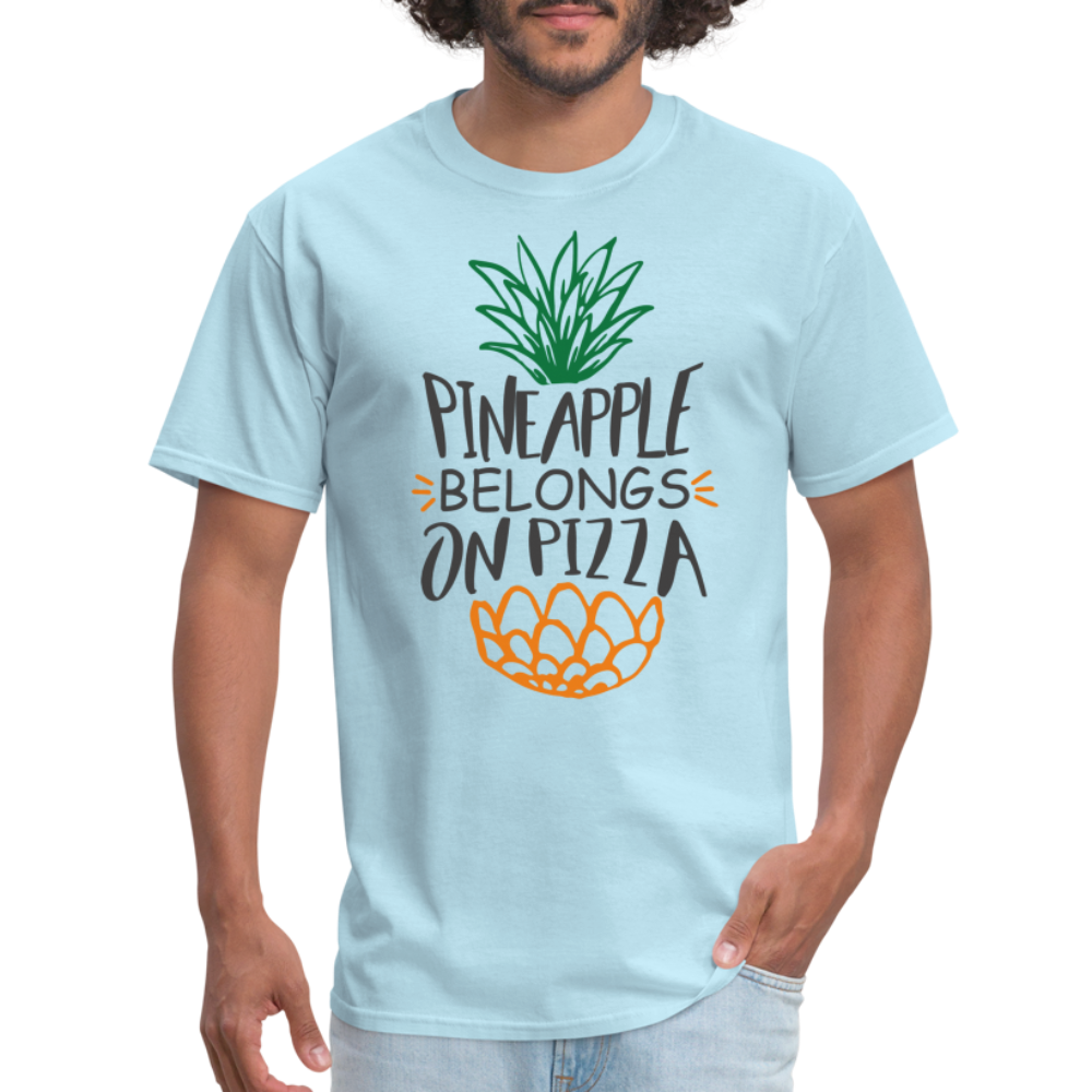 Pineapple Belongs On Pizza T-Shirt - powder blue