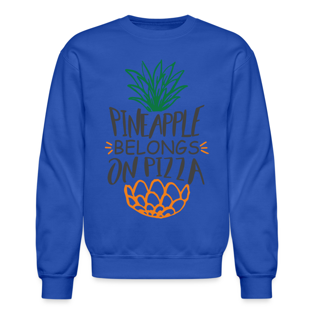 Pineapple Belongs On Pizza Sweatshirt Color: royal blue