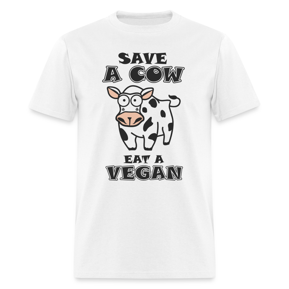 Save A Cow Eat A Vegan T-Shirt - white