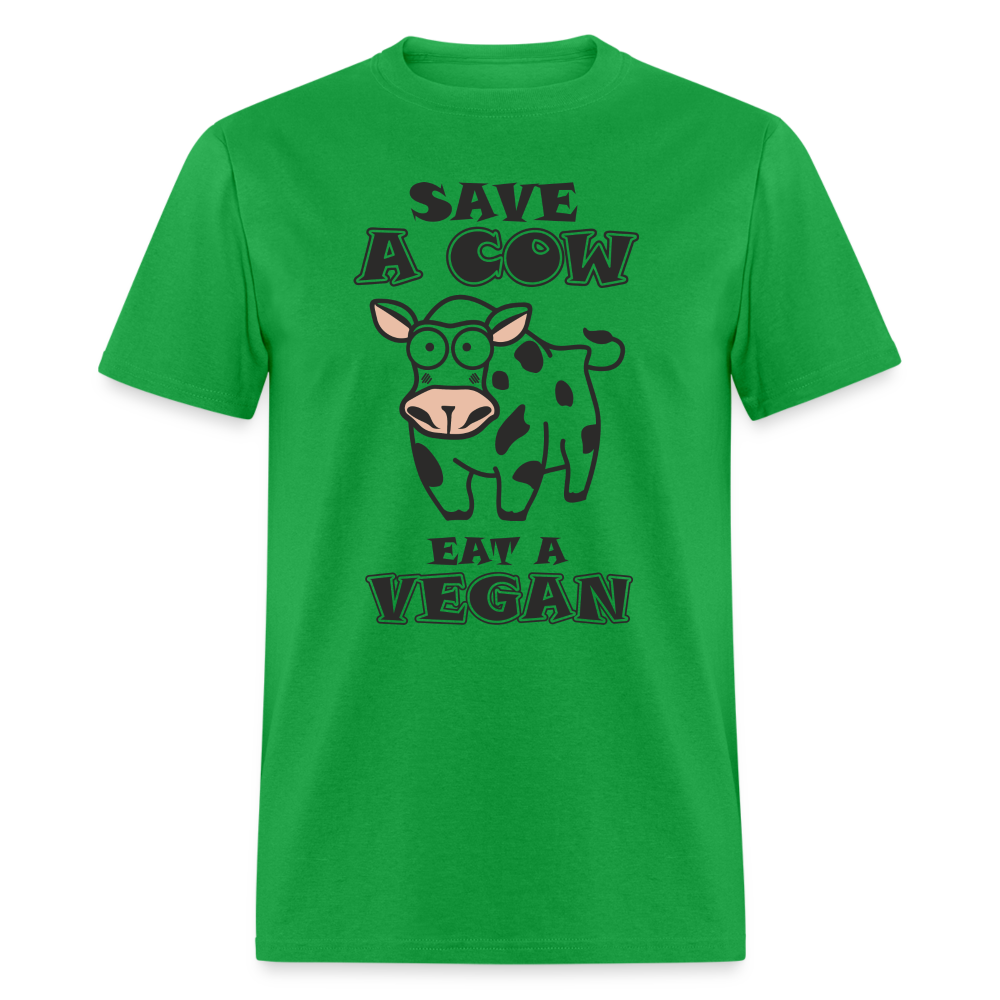 Save A Cow Eat A Vegan T-Shirt - bright green