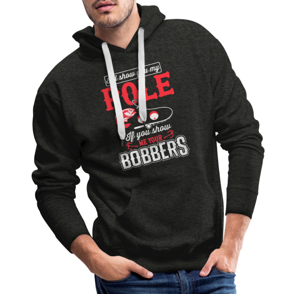 Show Me Your Bobbers Men’s Premium Hoodie (Fishing) - charcoal grey