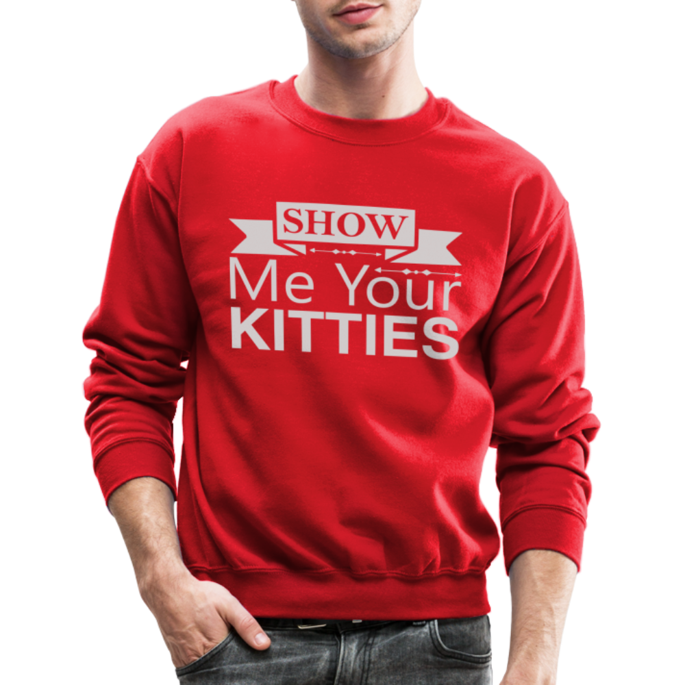 Show Me Your Kitties Sweatshirt Color: red