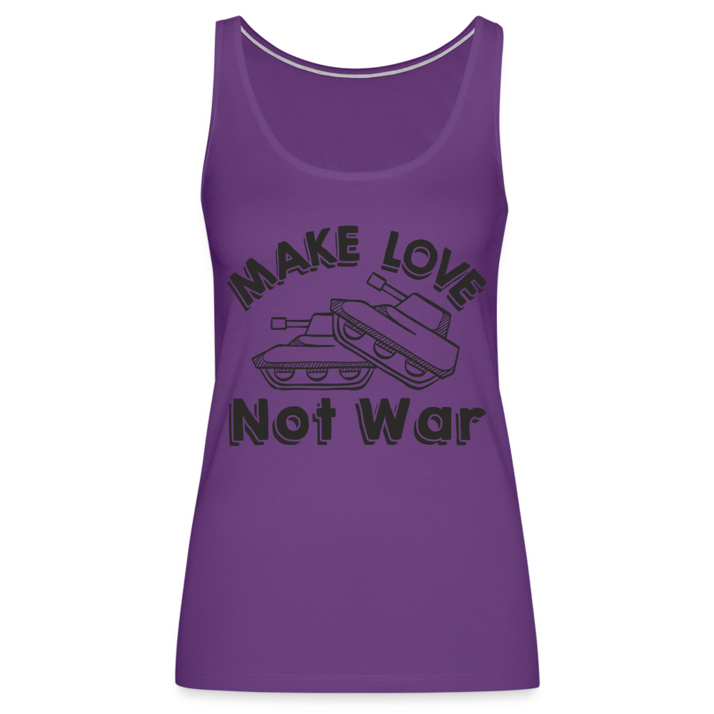 Make Love Not War Women’s Premium Tank Top - purple