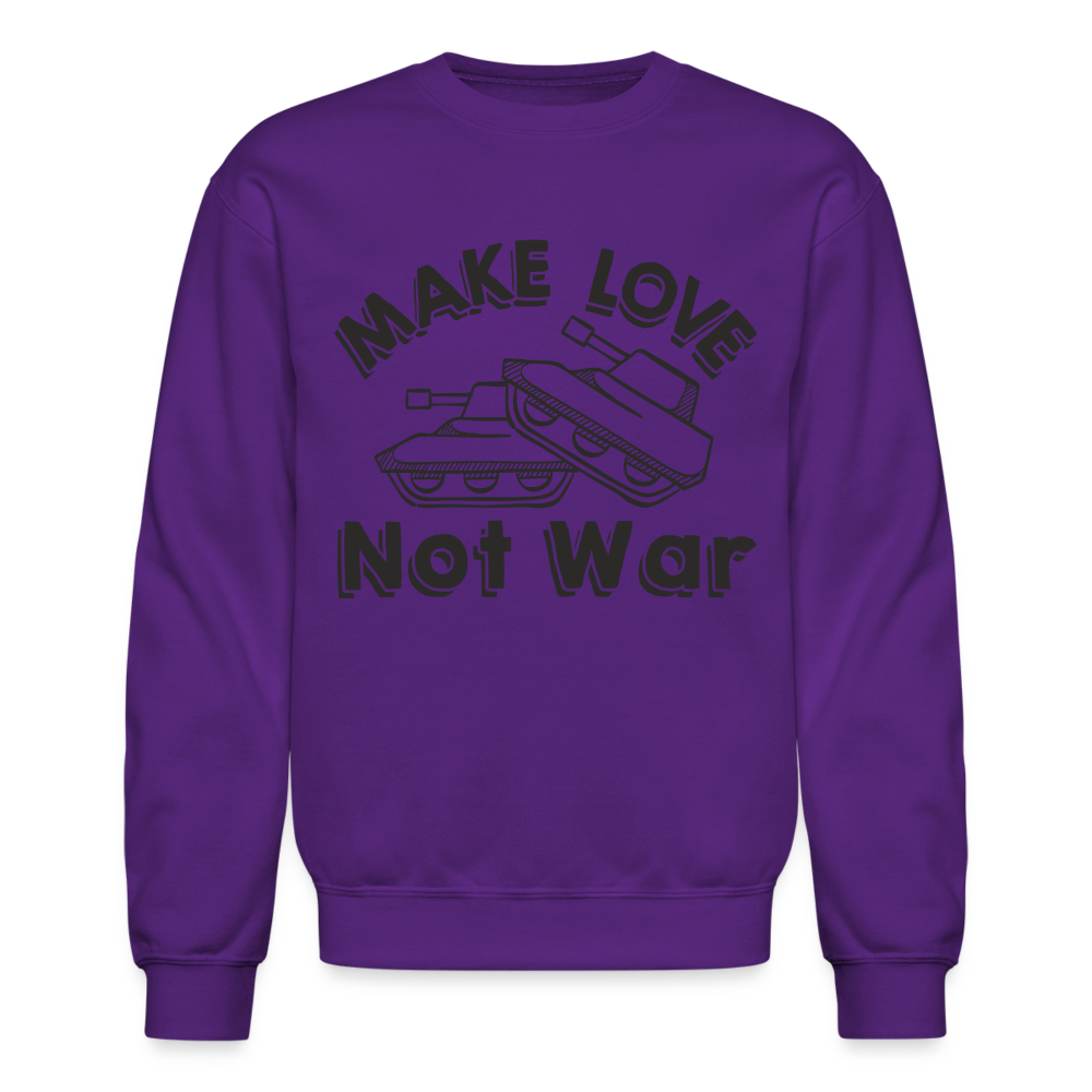Make Love Not War Sweatshirt Color: purple