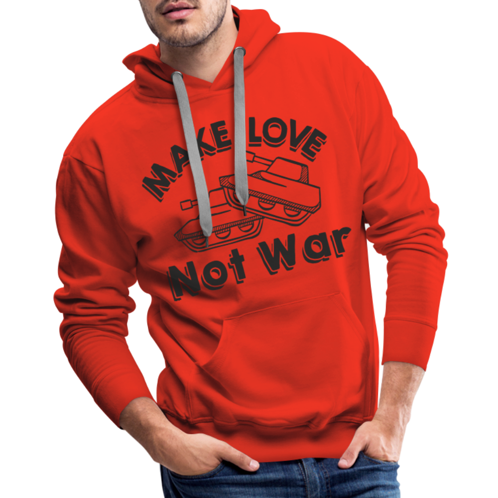 Make Love Not War Men’s Premium Hoodie Color: red