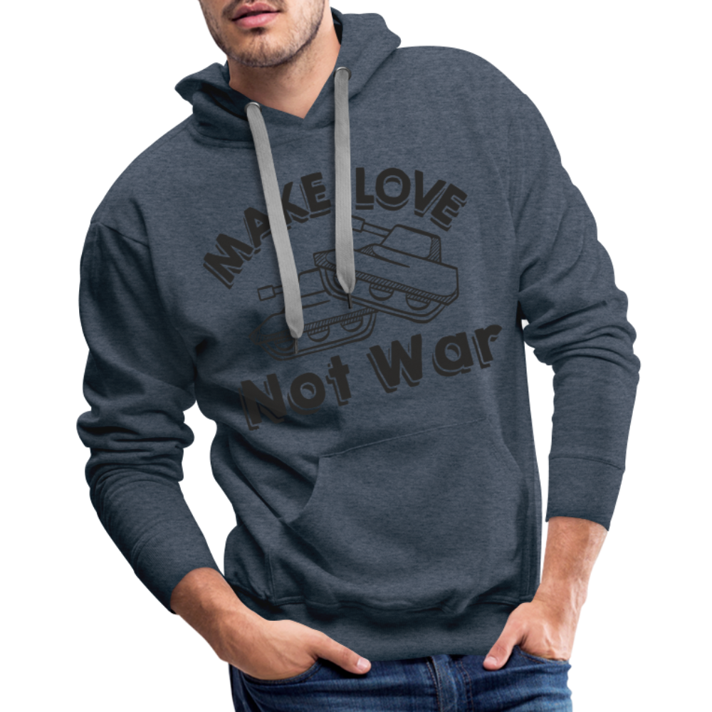 Make Love Not War Men’s Premium Hoodie Color: white